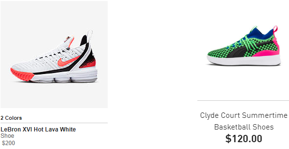 Nike lebron and puma Clyde
